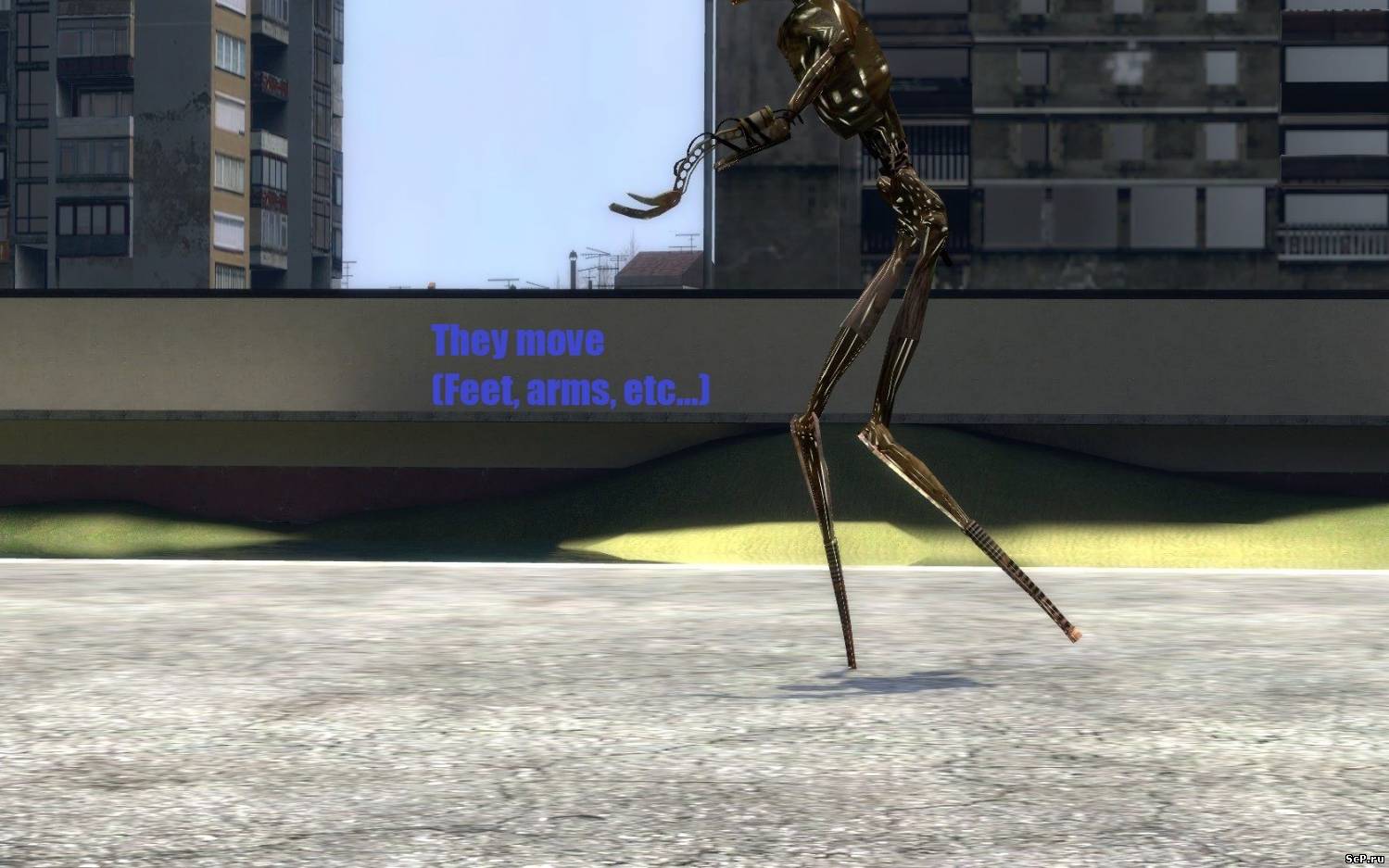 Какие то железные скелеты NPC (Hex модель Сталкера из Half-Life 2) .